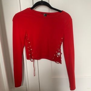 Crop long sleeve shirt